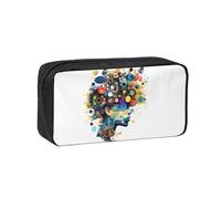 Tamiger Artificial Intelligence Brain Print Unisex Spacious Pen Case Large-Capacity Stationery Organizer Pouch for Carry Daily