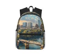 Tamiger Austin Texas Print Unisex Lightweight Casual Comfort Backpack Daily Work Travel Hiking Commuting