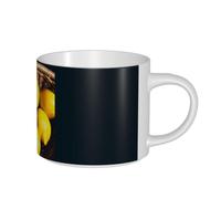 Tamiger Basket Lemons Print Large Capacity Ceramic Mugs for Home Office Daily Camping Picnics Kitchen Gift Sets