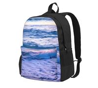 Tamiger Beach Sunset Ocean Waves Print Large Capacity Unisex Bag Water-Resistant Lightweight Outdoor Weekend Getaways