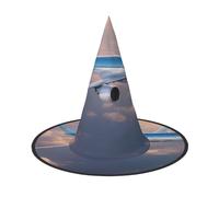 Tamiger Beautiful Sky Airplane Print Adults Carnival Hat Party Theme Cosplay Costume Festive Headwear Travel Accessory