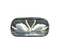 Tamiger Beautiful White Swans on The Lake Print Clear Pencil Case Transparent Stationery Organizer Pouch Travel Office Supplies