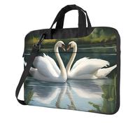 Tamiger Beautiful White Swans On The Lake Print Stylish Laptop Bag Portable Notebook Case Business Office Commute Weekend Trips