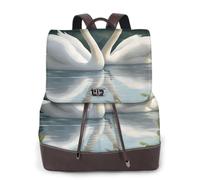 Tamiger Beautiful White Swans On The Lake Print Stylish Women'S Backpack Versatile Rucksack Daily Travel Bag Work Weekend Getaway