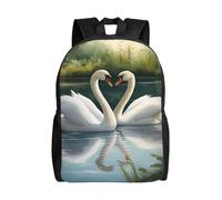 Tamiger Beautiful White Swans On The Lake Print Unisex Backpack For Office Travel Hiking Daily Commutes Outdoor Adventures Bag