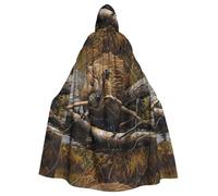 Tamiger Beaver Working Print Holiday Hooded Cloak Costume Robe For Cosplay Carnival Vampire Party Themed Events
