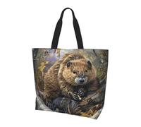Tamiger beaver working Print Large Capacity Shoulder Bag Unisex Daily Travel Commuting Shopping Crossbody Bags