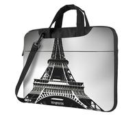 Tamiger Black Paris Eiffel Tower Print Stylish Laptop Bag Portable Notebook Case Business Office Commute Weekend Trips