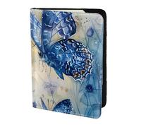 Tamiger Blue Butterflies Print 5.5in Passport Travel Document Wallet Unisex Gift for Vacations Business Trips