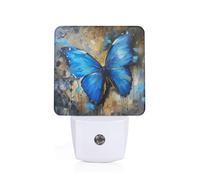 Tamiger Blue Butterfly Print Night Light for Home Decor Bedroom Hallway Bathroom for Nightlight Illumination