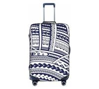 Tamiger Blue Polynesian Maori Tribal Pattern Print Universal Travel Suitcase Cover Luggage Protector Elastic Lightweight Reusable
