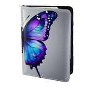 Tamiger Blue Purple Butterflies Print 5.5in Passport Travel Document Wallet Unisex Gift for Vacations Business Trips