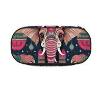 Tamiger Bohemian Elephant Pattern Print Functionality Storage Pencil Bag School Students Boys Girls Everyday Use Practical