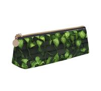 Tamiger Brick Wall Print Large Capacity Leather Pencil Case Smooth Zippered Pen Pouch School Travel Makeup