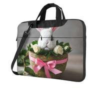 Tamiger Bunny Rosette Print Stylish Laptop Bag Portable Notebook Case Business Office Commute Weekend Trips