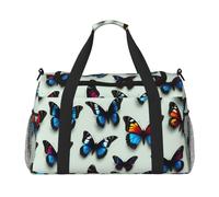 Tamiger Butterfly And Cello Print Hand Travel Bag Lightweight Portable Carry-On Versatile Foldable Shoulder Tote