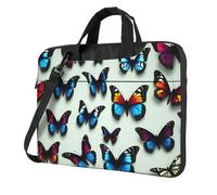 Tamiger Butterfly And Cello Print Stylish Laptop Bag Portable Notebook Case Business Office Commute Weekend Trips