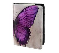 Tamiger Butterfly Purple Print 5.5in Passport Travel Document Wallet Unisex Gift for Vacations Business Trips