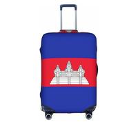 Tamiger Cambodia Flag Print Universal Travel Suitcase Cover Luggage Protector Elastic Lightweight Reusable