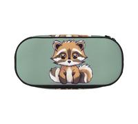 Tamiger Cartoon Cute Raccoon Print Functionality Storage Pencil Bag School Students Boys Girls Everyday Use Practical