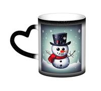 Tamiger Christmas Snowman Print Starry Sky Color Changing Mug Ceramic Coffee Mug Home Office Daily Use Accessory