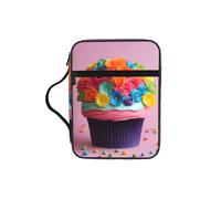 Tamiger Colorful Cupcakes Rainbow Flower Cake Print Bible Storage Bag Scripture Holder Religious Organizer Christian Gift Accessory