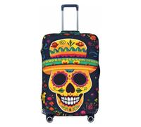 Tamiger Colorful Flower Skulls Print Elastic Washable Baggage Protector Universal Suitcase Cover Travel Luggage Cover