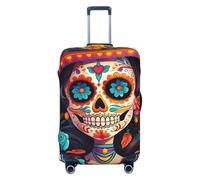 Tamiger Colorful Flower Skulls Print Elastic Washable Baggage Protector Universal Suitcase Cover Travel Luggage Cover