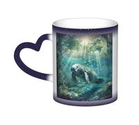 Tamiger Crazy Save Manatee Print Starry Sky Color Changing Mug Ceramic Coffee Mug Home Office Daily Use Accessory