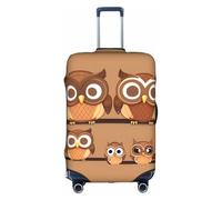 Tamiger Cute Big Brown Cartoon Owls Print Universal Travel Suitcase Cover Luggage Protector Elastic Lightweight Reusable