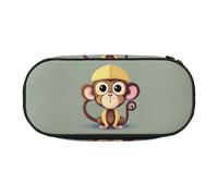 Tamiger Cute Monkey Print Functionality Storage Pencil Bag School Students Boys Girls Everyday Use Practical
