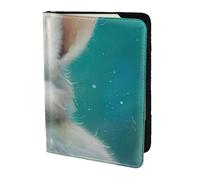 Tamiger Cute White Rabbit Print 5.5in Passport Travel Document Wallet Unisex Gift for Vacations Business Trips