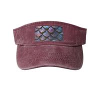Tamiger Dragon Scale Print Outdoor Activities Washed Baseball Cap Vintage Classic Fashionable Hat for Sports Red