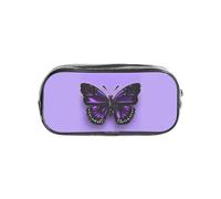 Tamiger Dreamlike Purple Butterfly Print Clear Pencil Case Transparent Stationery Organizer Pouch Travel Office Supplies