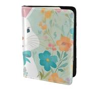 Tamiger Easter Bunny Floral Print 5.5in Passport Travel Document Wallet Unisex Gift for Vacations Business Trips