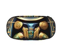 Tamiger Egyptian Scarab Print Functionality Storage Pencil Bag School Students Boys Girls Everyday Use Practical