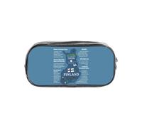 Tamiger Finland Map with Various Feat Print Clear Pencil Case Transparent Stationery Organizer Pouch Travel Office Supplies