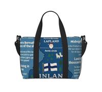 Tamiger Finland Map With Various Feat Print Hand Travel Bag Adjustable Lightweight Weekend Casual Sling Bags Tote Vacation Gym