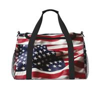 Tamiger Firefighter American Flag Print Hand Travel Bag Lightweight Portable Carry-On Versatile Foldable Shoulder Tote