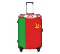 Tamiger Flag of Belarus Print Universal Travel Suitcase Cover Luggage Protector Elastic Lightweight Reusable