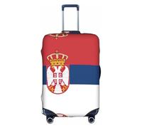 Tamiger Flag of Serbia Print Universal Travel Suitcase Cover Luggage Protector Elastic Lightweight Reusable