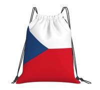 Tamiger Flag Of The Czech Republic Print Lightweight Foldable Drawstring Backpack Outdoor Sports Bag Workout Travel Yoga