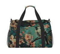 Tamiger Flower And Bird Art Print Hand Travel Bag Lightweight Portable Carry-On Versatile Foldable Shoulder Tote