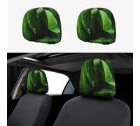 Tamiger Fresh banana leaves Print 2 Pcs Car Headrest Covers Soft Seat Cushion Cars SUVs Trucks Decor Accessory