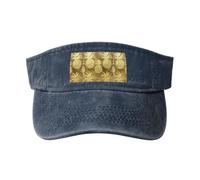Tamiger Gold Pineapple Background Print Outdoor Activities Washed Baseball Cap Vintage Classic Fashionable Hat for Sports