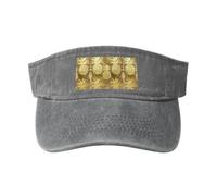 Tamiger Gold Pineapple Background Print Outdoor Activities Washed Baseball Cap Vintage Classic Fashionable Hat for Sports