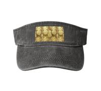 Tamiger Gold Pineapple Background Print Outdoor Activities Washed Baseball Cap Vintage Classic Fashionable Hat for Sports