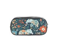 Tamiger Gorgeous Meadows Pattern with Floral Elephant in Print Clear Pencil Case Transparent Stationery Organizer Pouch Travel Office Supplies
