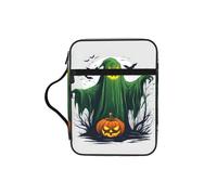 Tamiger Green Ghost Horror Halloween Pumpkin Print Bible Storage Bag Scripture Holder Religious Organizer Christian Gift Accessory