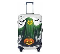Tamiger Green Ghost Horror Halloween Pumpkin Print Stretch Universal Suitcase Cover Luggage Protector Elastic Travel Accessory Storage